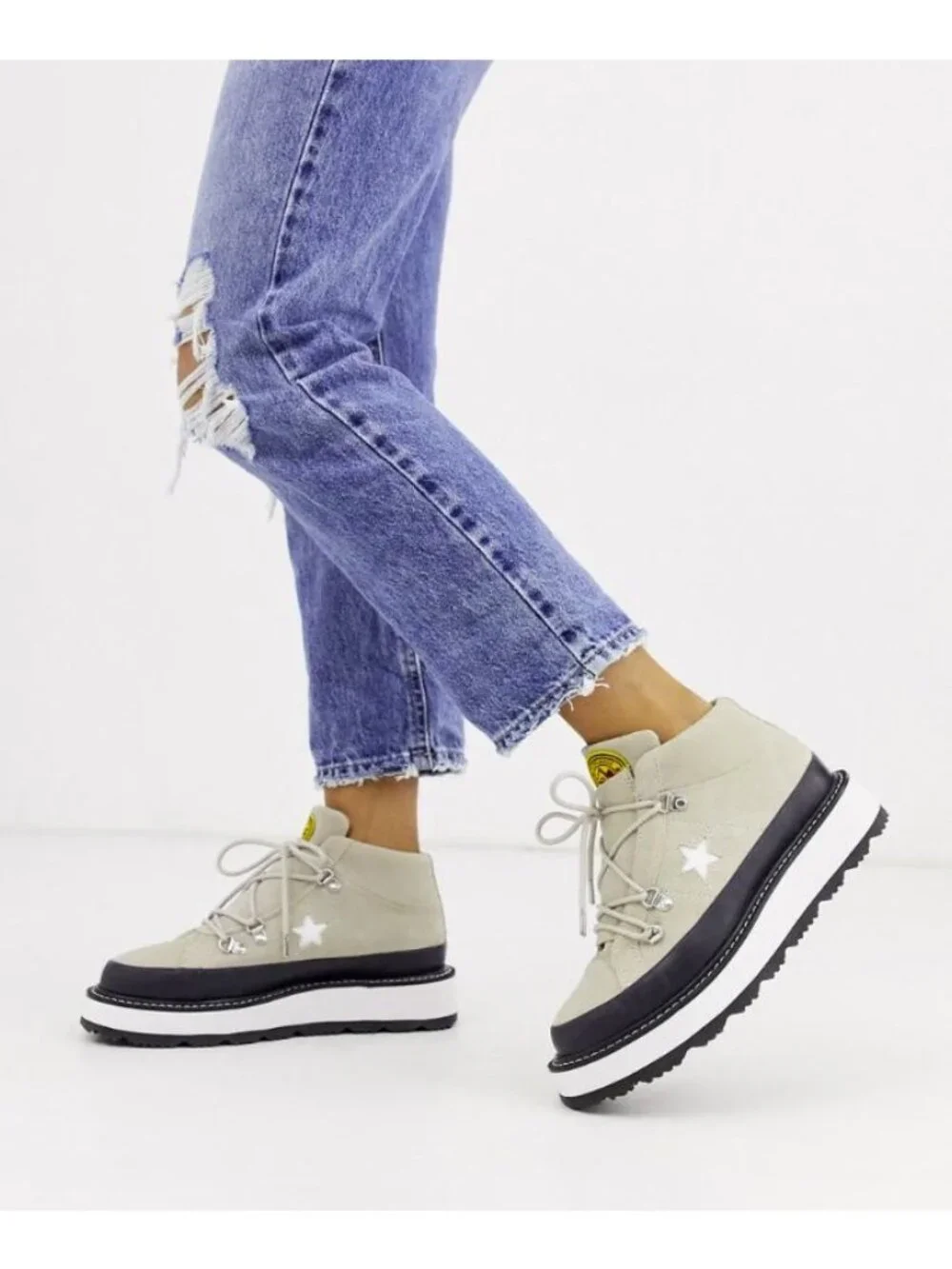 Converse Women's Beige Fleece Lined One Star Boot Sneakers Shoes Size 7.5 1962 - Picture 2 of 16